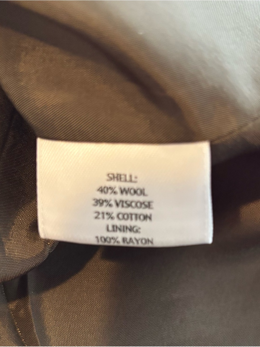 Eileen Fisher Olive Textured Wool Collarless Jacket - Picture 6 of 6